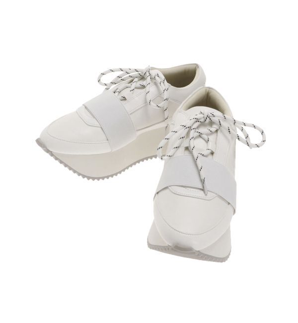ELENDEEK「LACE UP PLATFORM SOLE SNEAKERS」|スニーカー|ホワイト