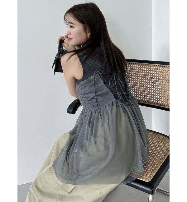 dazzlin「【WEB限定】チュールキャミトップス」|キャミソール|