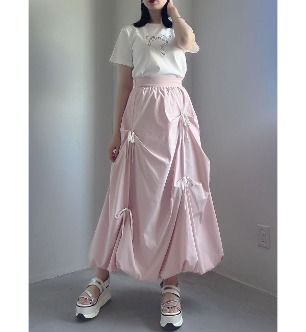 dazzlin「ランダムタックリボンバルーンスカート」|スカート|