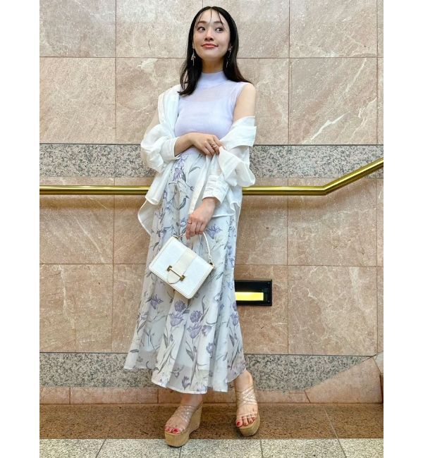 MERCURYDUO「ノーカラーバックリボンシアーシャツ」|シャツ・ブラウス|