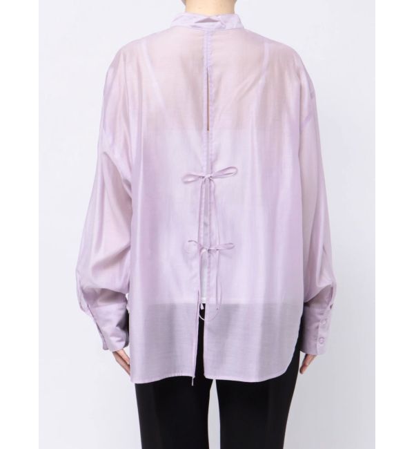 MERCURYDUO「ノーカラーバックリボンシアーシャツ」|シャツ・ブラウス|