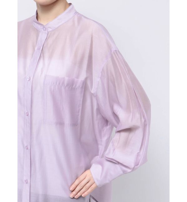 MERCURYDUO「ノーカラーバックリボンシアーシャツ」|シャツ・ブラウス|
