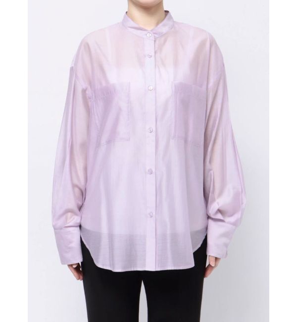 MERCURYDUO「ノーカラーバックリボンシアーシャツ」|シャツ・ブラウス|ラベンダー