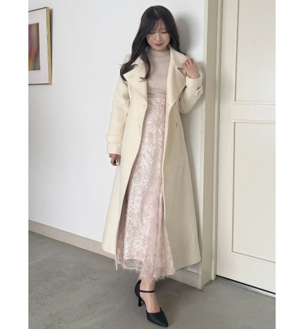 MERCURYDUO「フレアスリーブハイネックリブニット」|ニット・セーター|