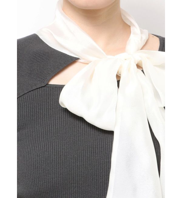 MERCURYDUO「異素材リボンカットアウトニット」|ニット・セーター|