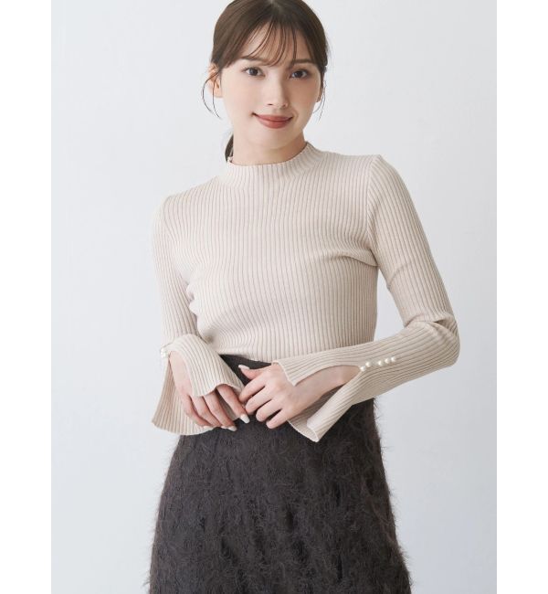 MERCURYDUO「【追加生産】フレアスリーブハイネックリブニット」|ニット・セーター|