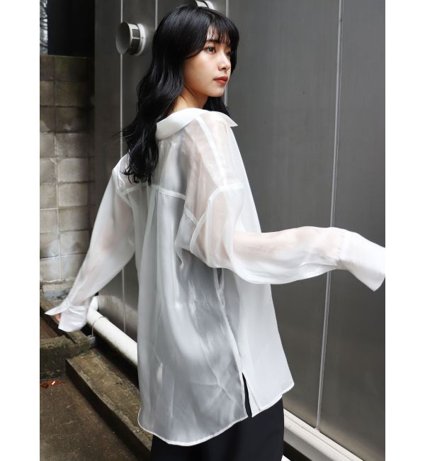 MURUA「シャイニーシアーシャツ」|シャツ・ブラウス|