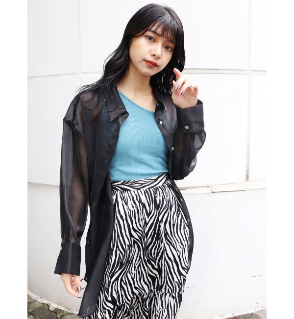 MURUA「シャイニーシアーシャツ」|シャツ・ブラウス|