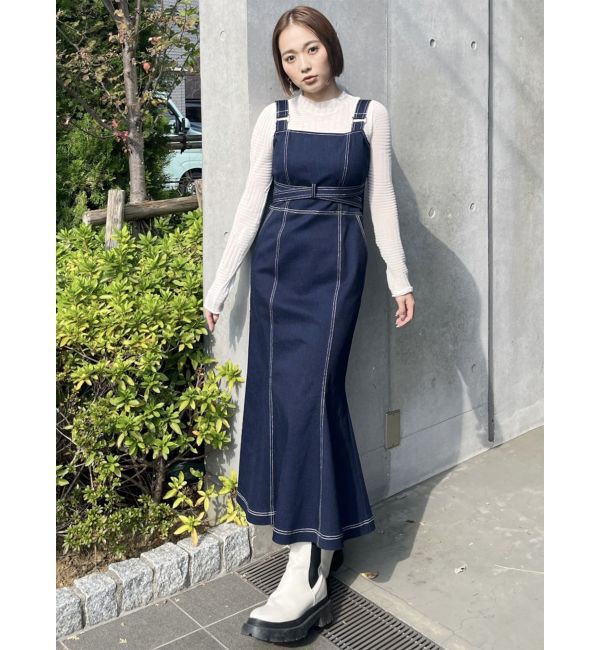 MURUA「フロントクロスデザインジャンスカ」|ジャンパースカート|