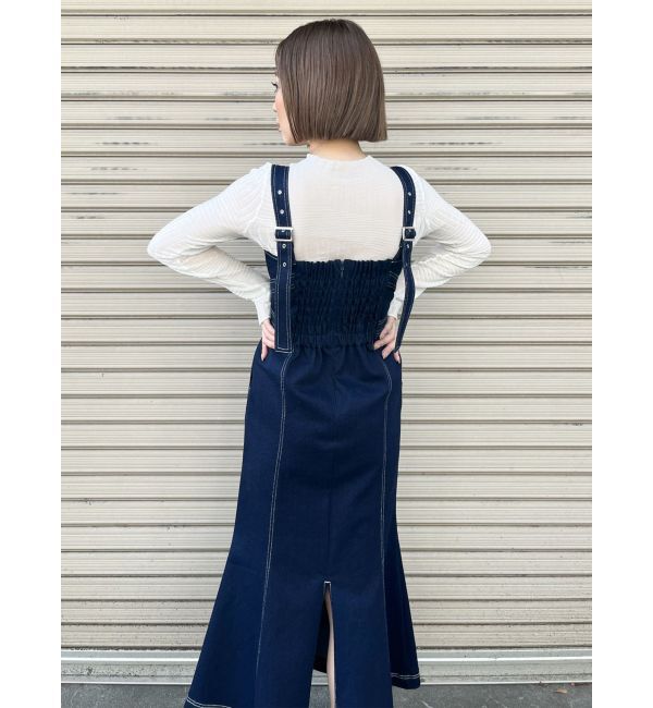 MURUA「フロントクロスデザインジャンスカ」|ジャンパースカート|