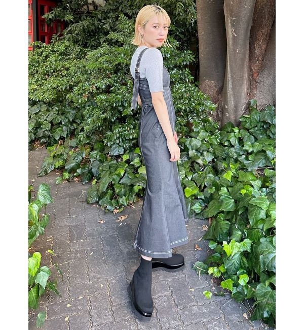 MURUA「フロントクロスデザインジャンスカ」|ジャンパースカート|