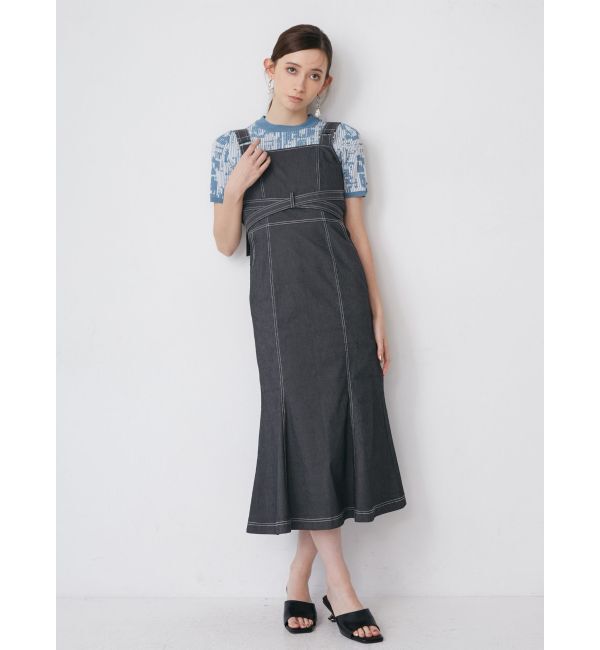 MURUA「フロントクロスデザインジャンスカ」|ジャンパースカート|