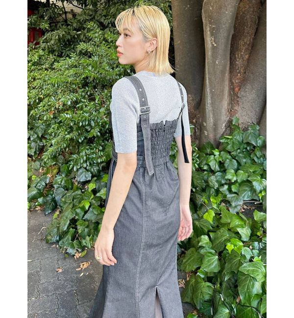 MURUA「フロントクロスデザインジャンスカ」|ジャンパースカート|