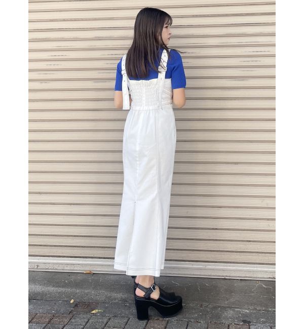 MURUA「フロントクロスデザインジャンスカ」|ジャンパースカート|