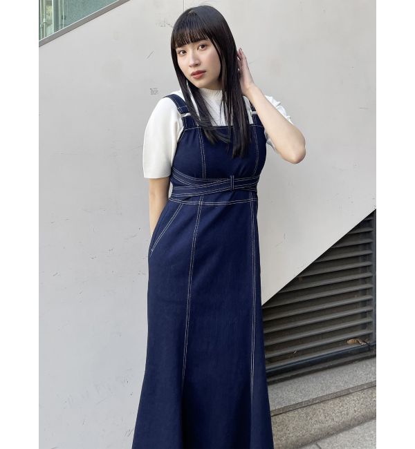 MURUA「フロントクロスデザインジャンスカ」|ジャンパースカート|