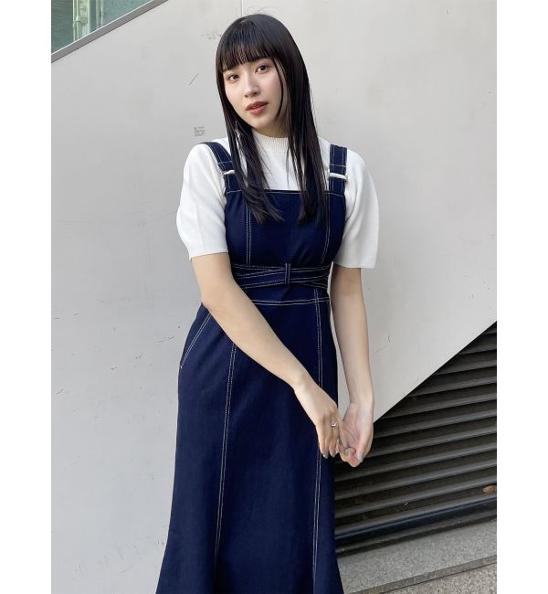 MURUA「フロントクロスデザインジャンスカ」|ジャンパースカート|