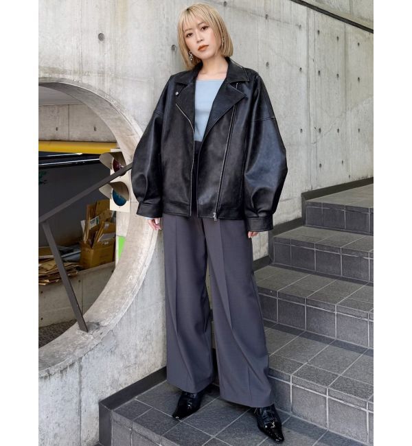 MURUA「フェイクレザーベルトハイウエストパンツ」|その他|