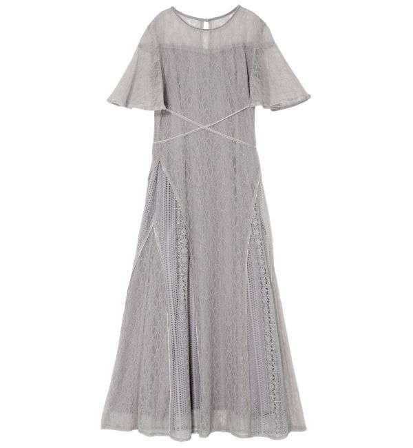 LAGUNAMOON「LADYウエストクロスナローレースワンピース」|ドレス|