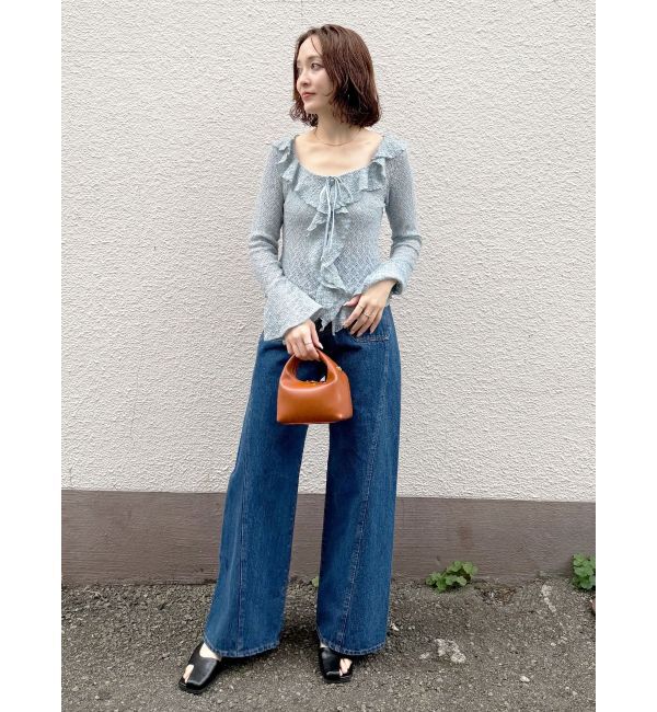 LAGUNAMOON「パッチポケットセミワイドデニムパンツ」|デニム|