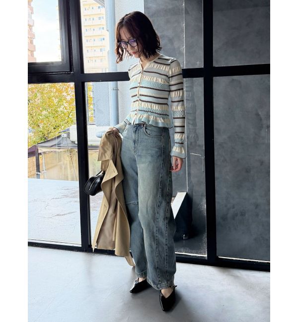 LAGUNAMOON「シアーボーダーカーデプルオーバー」|ニット・セーター|