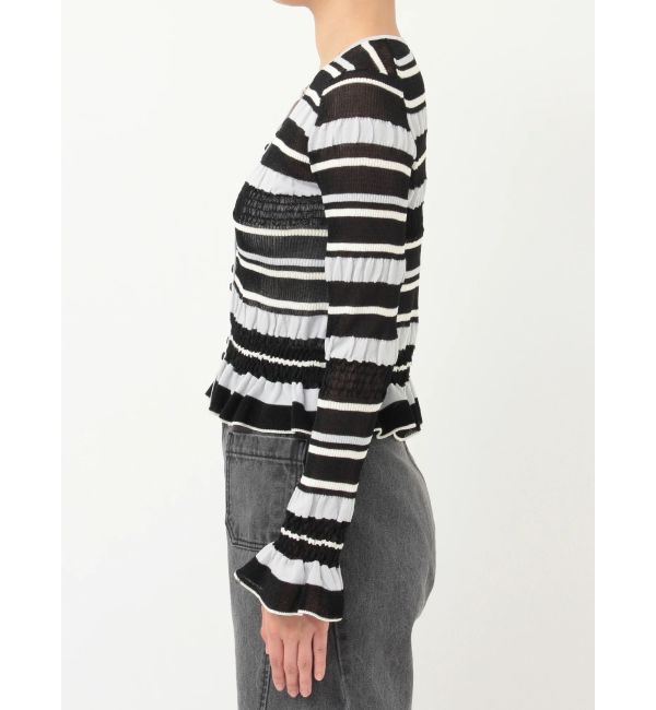LAGUNAMOON「シアーボーダーカーデプルオーバー」|ニット・セーター|