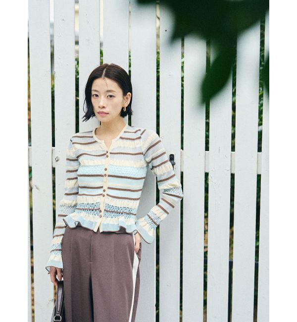 LAGUNAMOON「シアーボーダーカーデプルオーバー」|ニット・セーター|