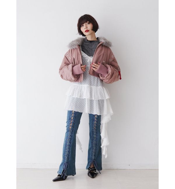 jouetie「マルチスリーブクロップドMA-1」|ブルゾン・スタジャン|