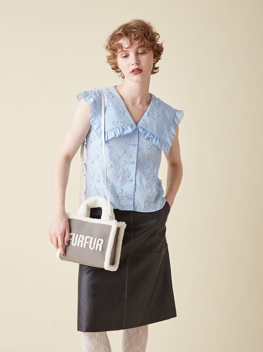 FURFUR「ビッグカラーノースリブラウス」|シャツ・ブラウス|