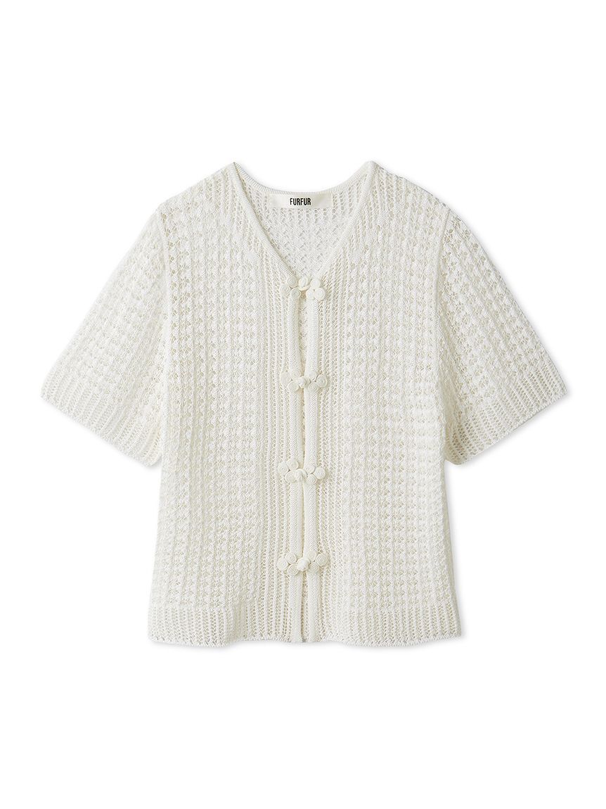 FURFUR「レース編みチャイナニットトップス」|ニット・セーター|