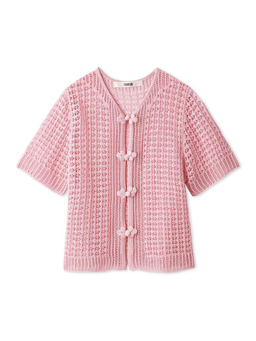 FURFUR「レース編みチャイナニットトップス」|ニット・セーター|