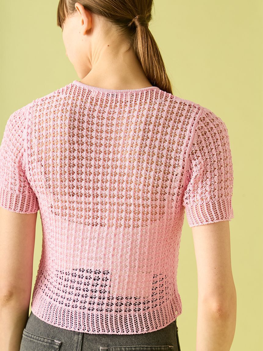 FURFUR「レース編みチャイナニットトップス」|ニット・セーター|