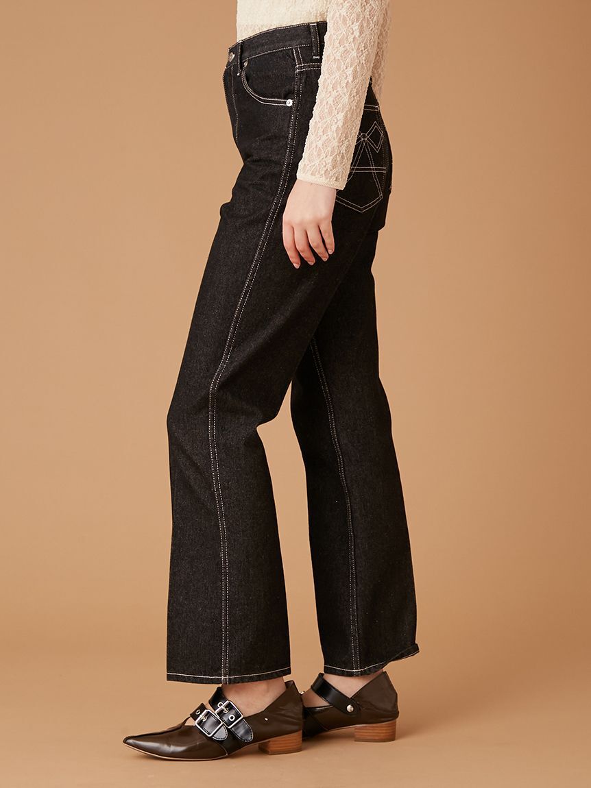 FURFUR「リボンステッチセミフレアデニムパンツ」|デニム|