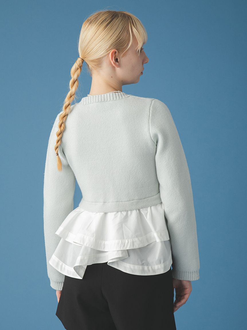 FURFUR「【WEB限定カラー】ペプラムレイヤードカーディガン」|カーディガン|