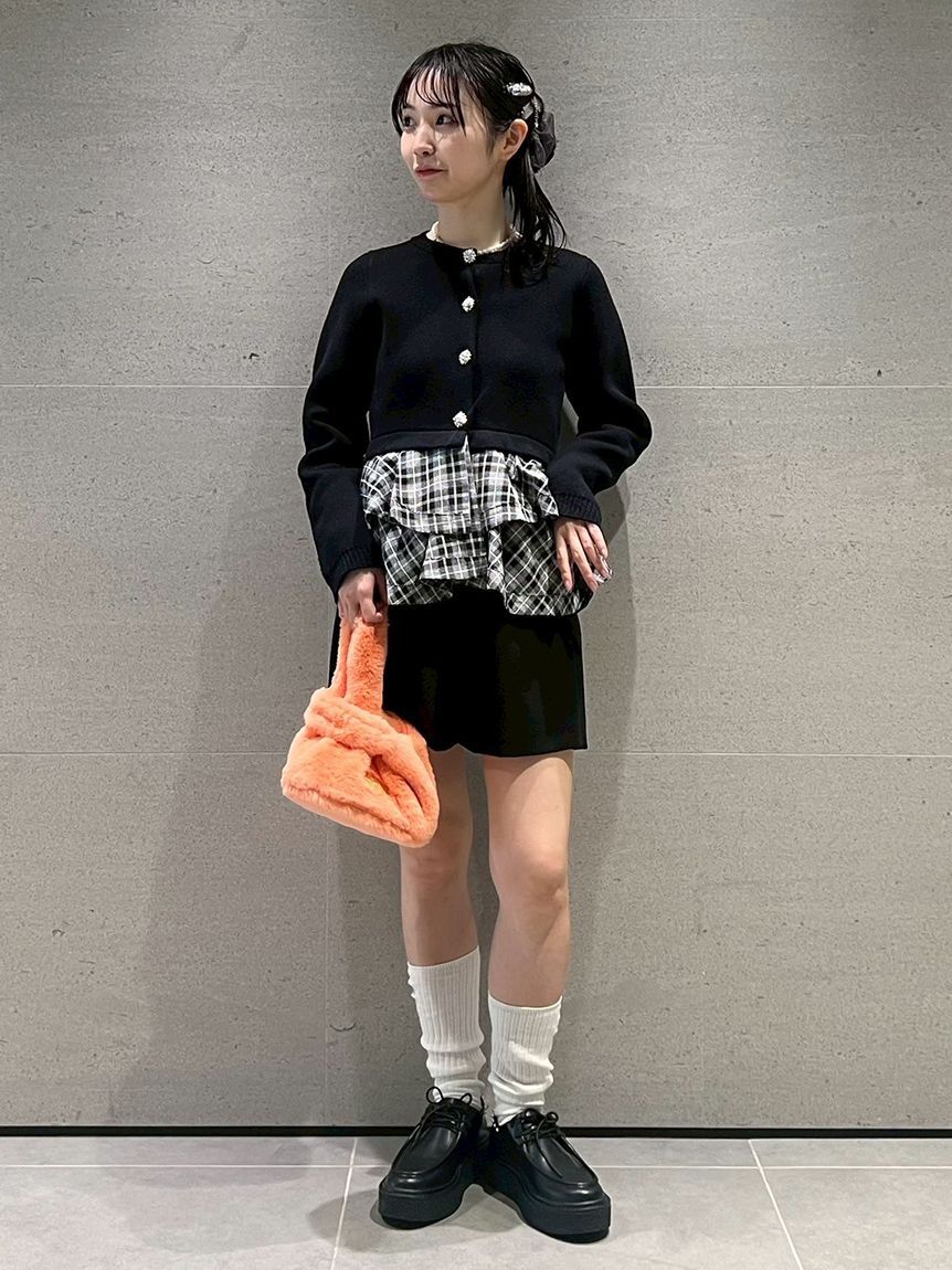 FURFUR「【WEB限定カラー】ペプラムレイヤードカーディガン」|カーディガン|