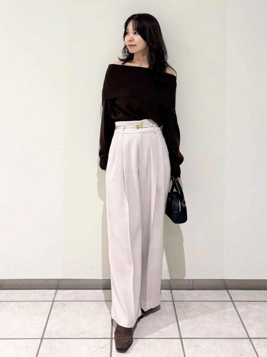 FRAY I.D「ワイドカラーオフショルダープルオーバー」|ニット・セーター|