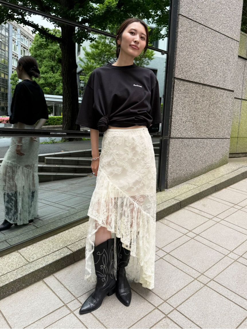 LILY BROWN「レイヤードレーススカート」|スカート|