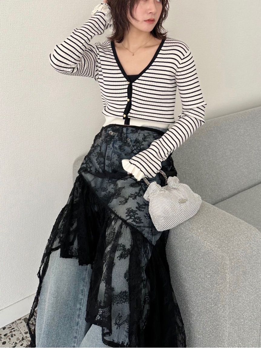 LILY BROWN「レイヤードレーススカート」|スカート|