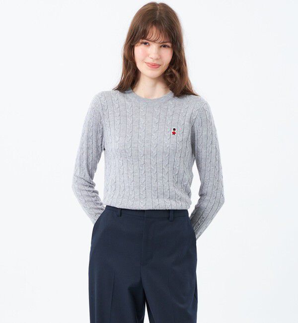 MACKINTOSH PHILOSOPHY「バッキンガムベア ケーブルニット」|ニット・セーター|グレー