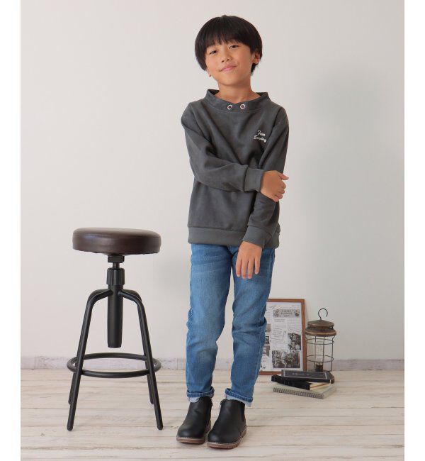 ikka kids「【抗菌防臭／吸水速乾】フェイクスエードルーイカラートレーナー（120~160cm）【親子おそろい】」|Tシャツ・カットソー|