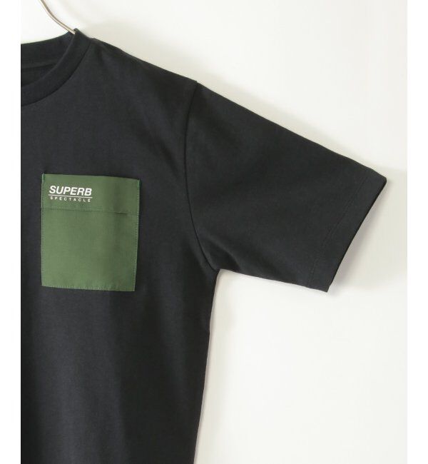 ikka kids「6分袖異素材ポケロゴTシャツ（120~160cm）」|Tシャツ・カットソー|