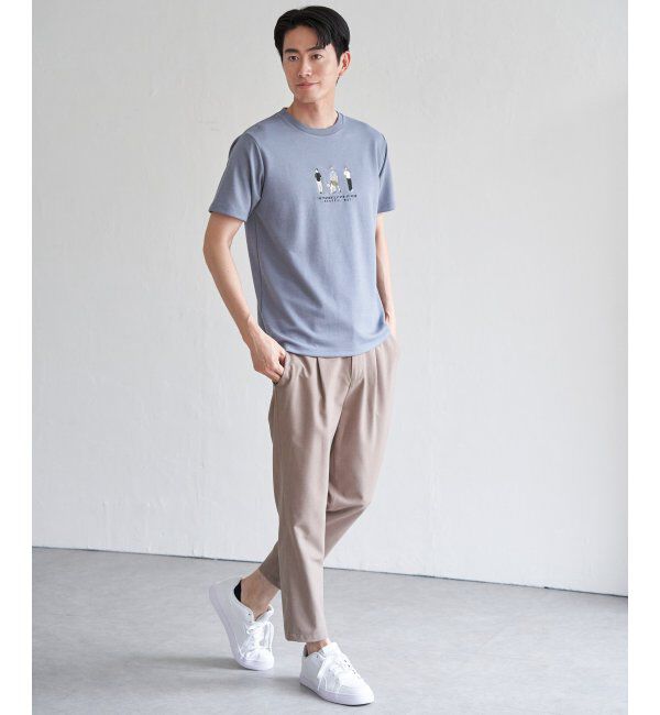 ikka「ポンチスリーメン刺繍Tシャツ」|Tシャツ・カットソー|