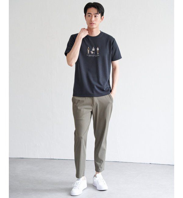 ikka「ポンチスリーメン刺繍Tシャツ」|Tシャツ・カットソー|