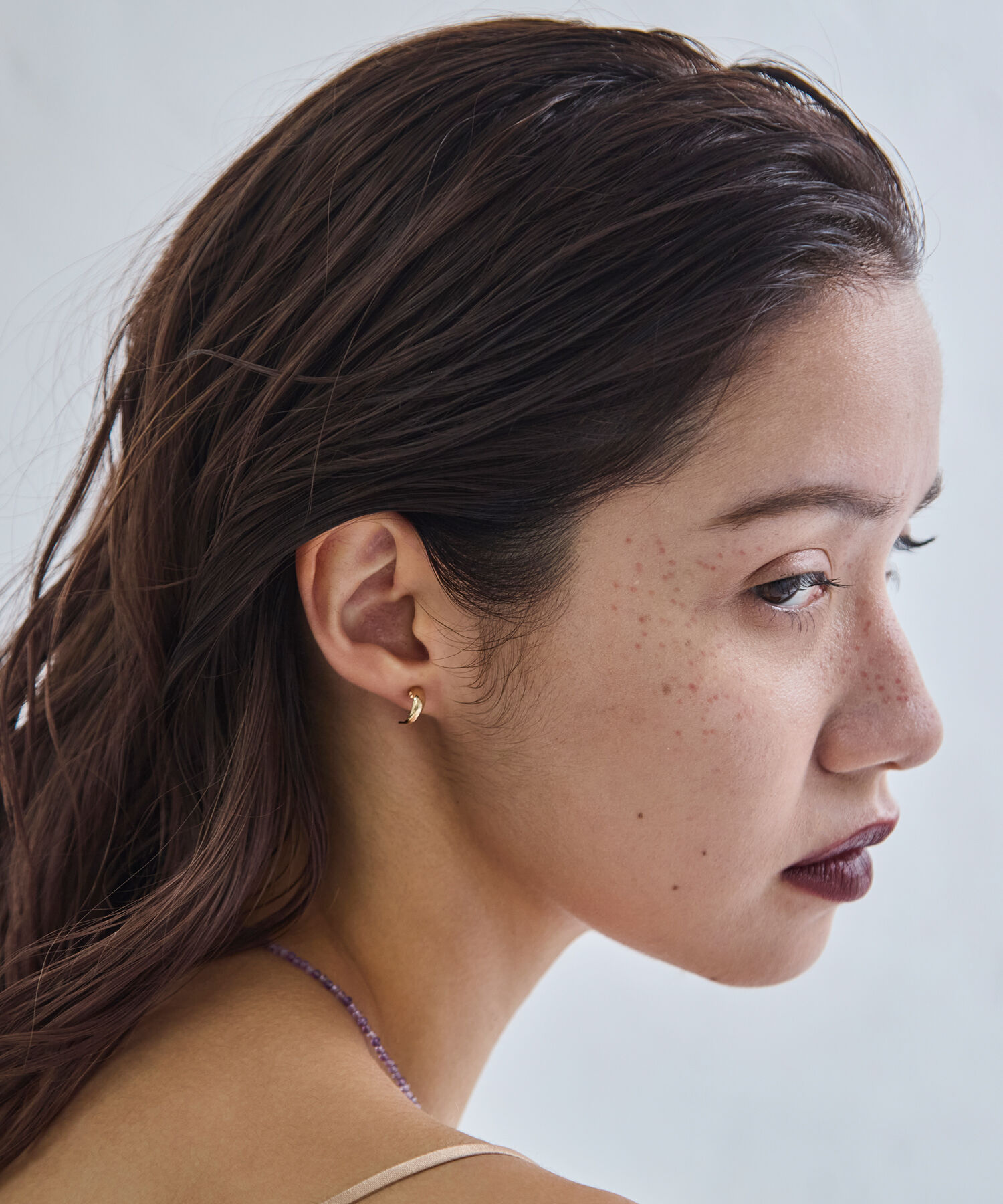 JUPITER「【K10】クレセントフープピアス/ユニセックス/ゴールド」|ピアス|