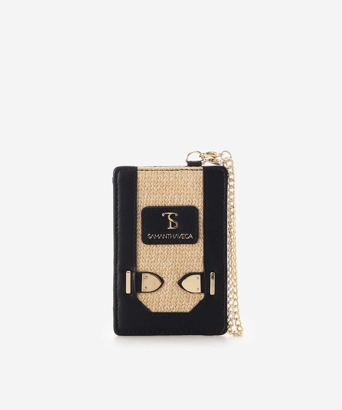 Samantha Vega「パナマ風ベルト金具パスケース」|定期入れ|ブラック