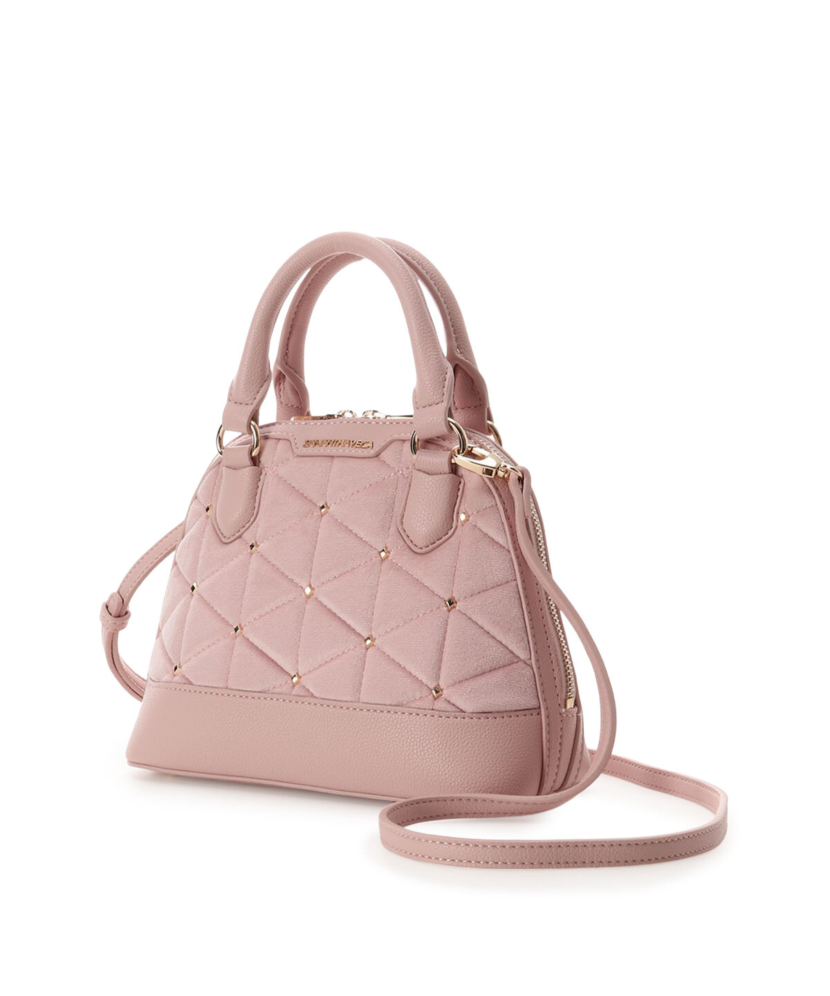 Samantha Vega「ベロアキルティングスタッズハンドバッグ（小）」|ハンドバッグ|