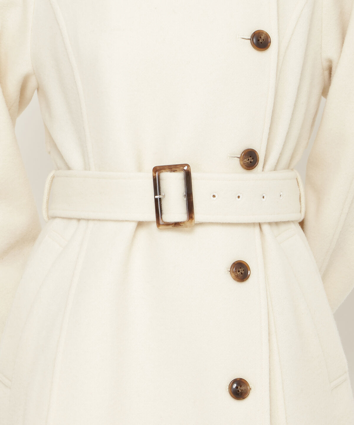 アンドクチュール「ウールモッサアシメボタンロングコート」|ダウン|