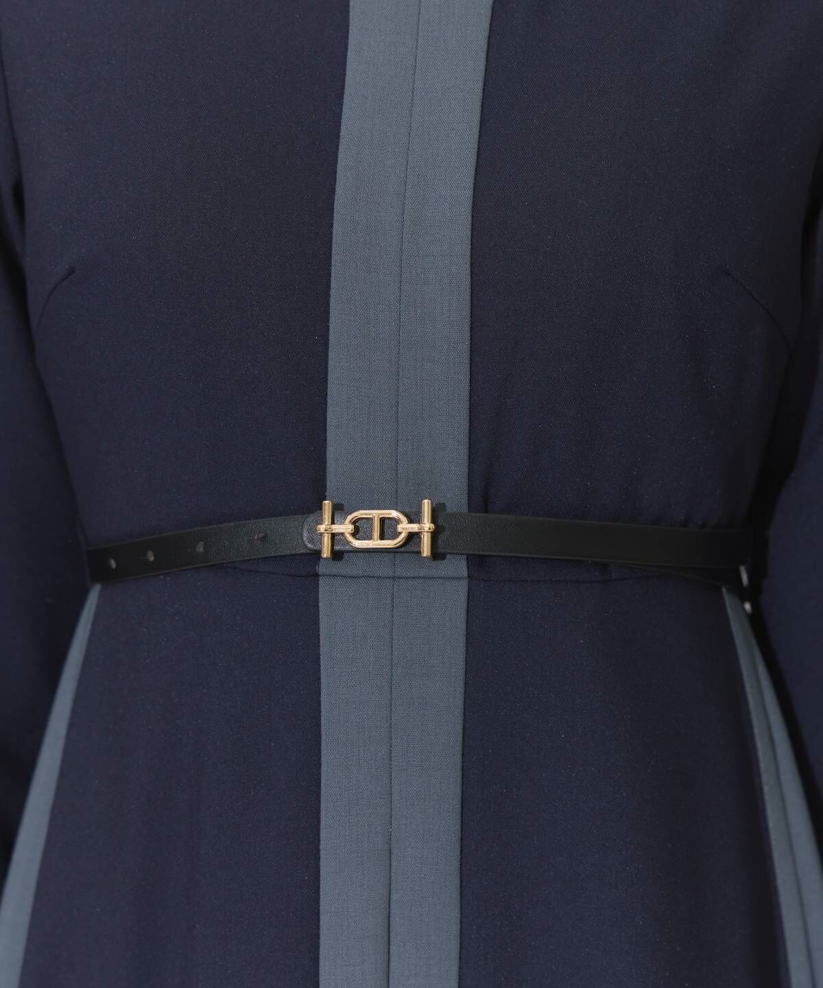 アンドクチュール「ベルト付き配色デザインワンピース」|ワンピース|