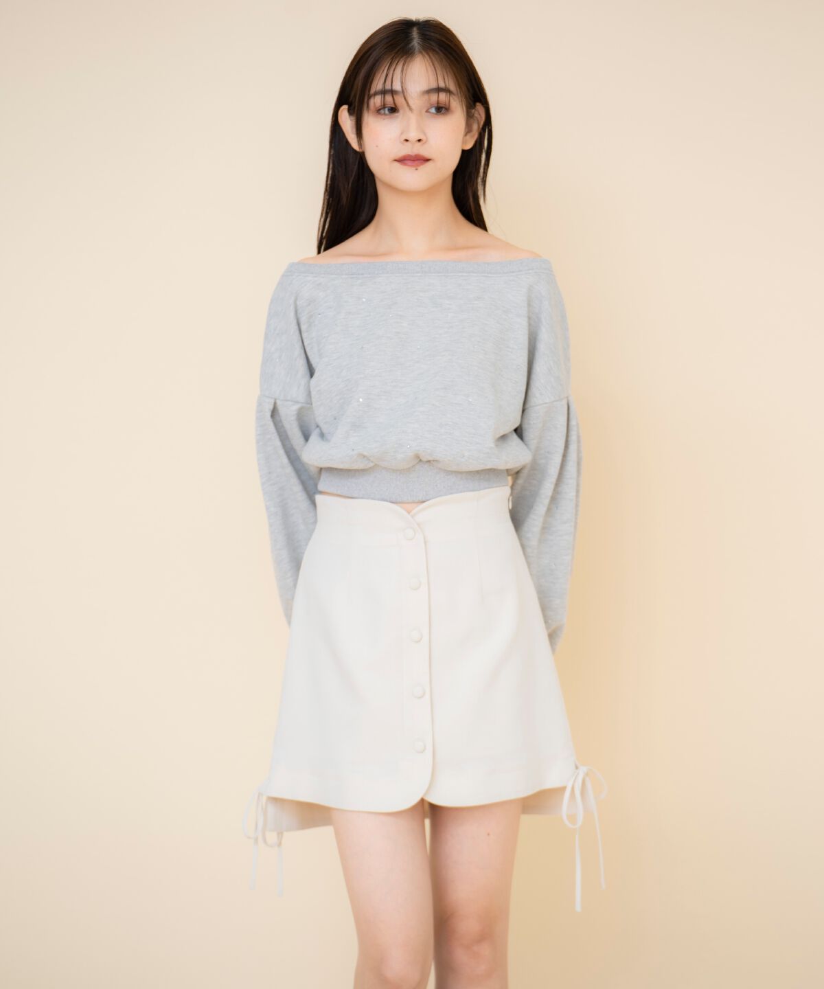 REDYAZEL「フロントボタンミニスカート」|台形|