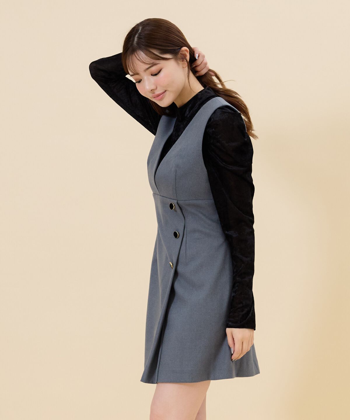 REDYAZEL「ラップデザインミニジャンスカ」|ジャンパースカート|