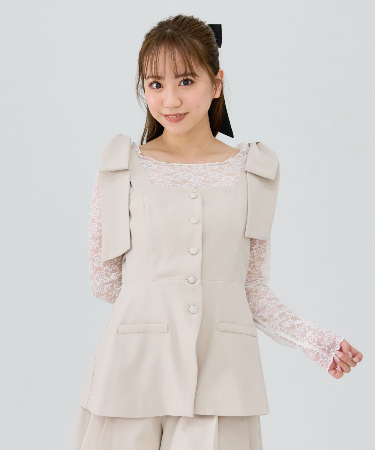 REDYAZEL「リボンショルダービスチェ」|キャミソール|